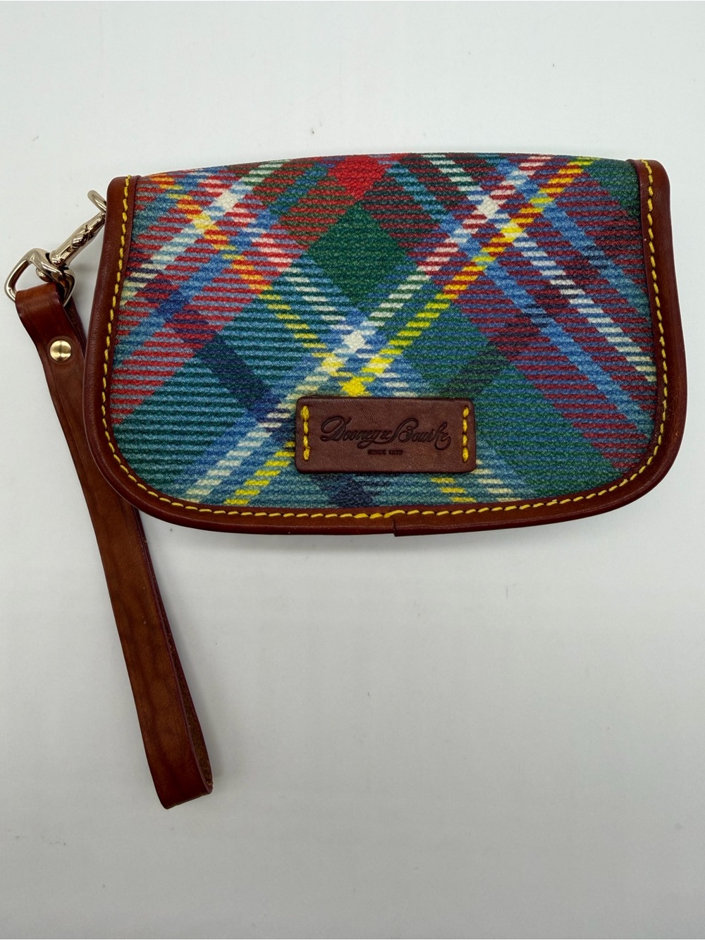 Dooney & Bourke Tartan Plaid Vintage Wristlet Made in USA